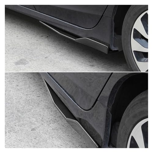 Faldones laterales de coche con spoiler estilo hoja en ABS negro para protección aerodinámica 2