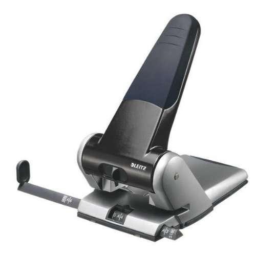 Registraturlocher bis A3, 6,5 mm, mit Anschlagschiene, schwarz