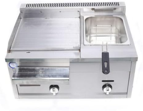 Miniatura 2 de Plancha de gas propano con parte superior plana, parrilla de placa caliente de barbacoa de acero inoxidable y freidora multifunción, potencia de