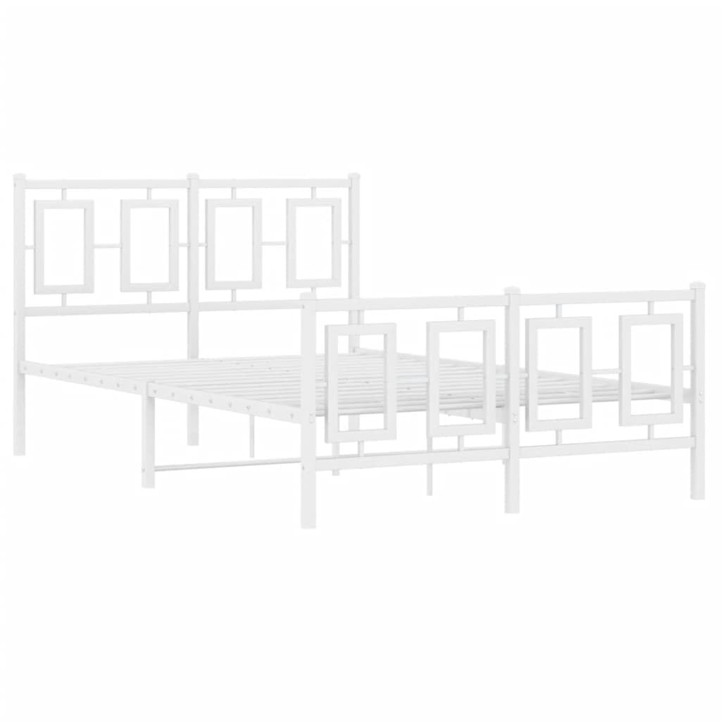 vidaXL Estructura Cama sin colchón con Estribo Metal Blanco 120x190 cm