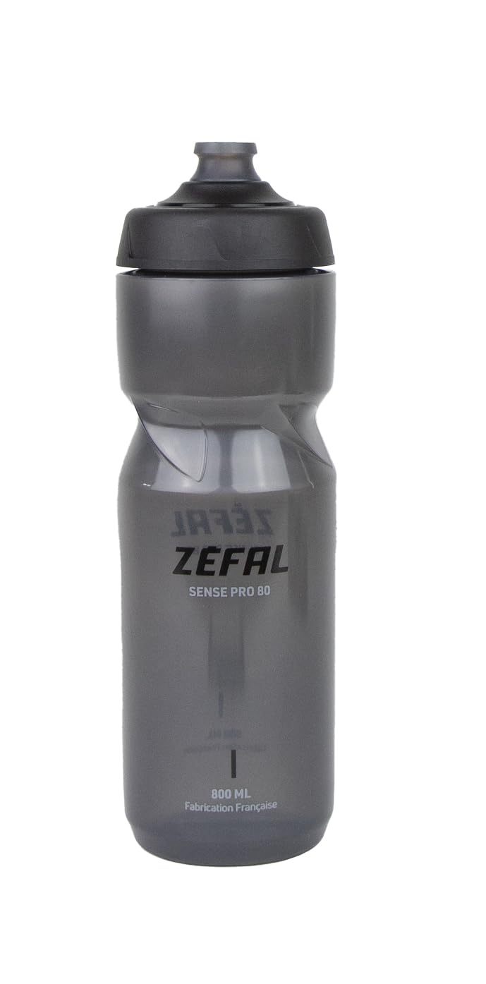 ZEFAL Sense Pro 80 Premium Bicycle Water Bottle, Smoked Black (Black/Grey), 800 ml