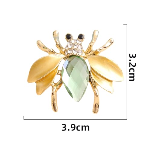 4/12 PCS 4 Pattern Insects Brooches Lapel Pins Crystal Insect Themed Insect Brooches for Women4