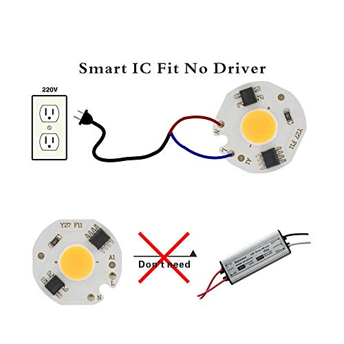 KKmoon Lâmpada L-ED branca 10W COB Chip 220V IC Inteligente Sem necessidade de driver Lâmpada L-ED p