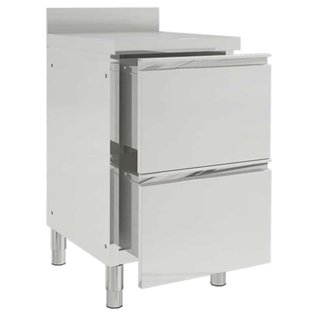 Hothingwell Armadio da cucina INOX con 2 cassetti 50 x 60 x 96 cm