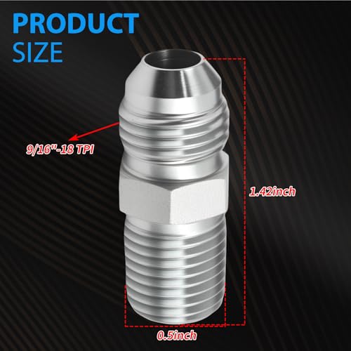 Image of MDEOOSKY 2Pcs Hydraulic Fitting, 3 /8 inch Male 37 Flare JIC x 1 /4 inch Male Hose Adapter Fitting, Straight Tube Connectors for Air Hydraulic Fluids