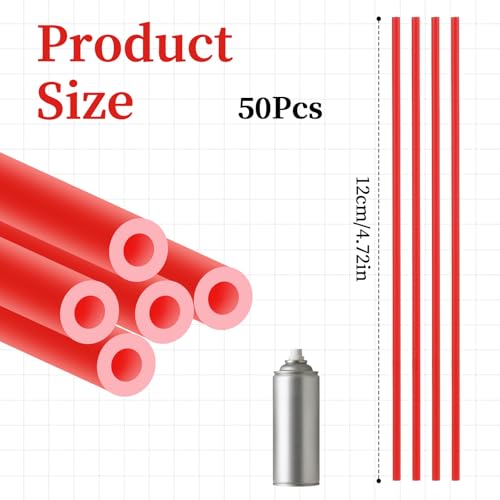 50 pitillos rojos para spray, 4.7 pulgadas miniatura 2