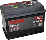 Batería de coche, Tudor, TB740, 74Ah, 680A, Technica, Para vehiculos sin sistema Start-Stop