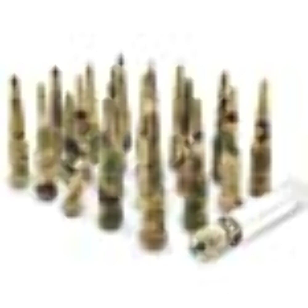 Wheel Accessories Parts 20 Pcs M14x1.5 14x1.5 Thread Spike Spline 4.40" Long Lug Nuts Black 7/8" & 13/16" Hex Fits Chevy C1500 ｜ GMC 1500 ｜ RAM 1500