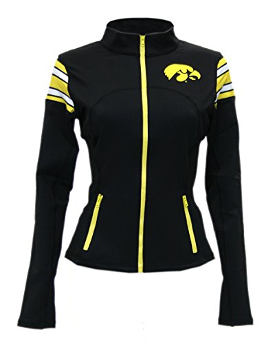 Twin Vision Activewear Iowa Hawkeyes Yoga Track Jacket (X-Small) Black