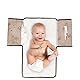 Dooky - Wickelunterlage für Unterwegs 60x34 cm - Romantic Leaves Beige - Baby Wickelauflage, Wickeltasche - Leicht Waschbar - 40% Polyester 30% Foam 30% Peva - Beige