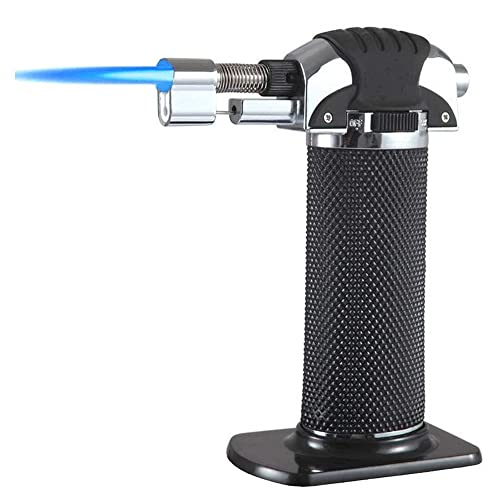 Butane Torch Lighter, ibforcty Metal Flame Gun Welding Gas Torch Lighter Heating Lgnition Butane Portable Camping Welding Gas Torch for Crème Brûlée Outdoor BBQ (Butane not Included)