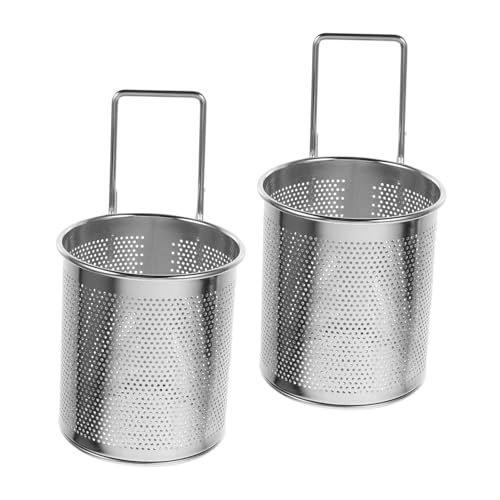 VALICLUD 2 Piezas Colador de Acero Inoxidable para Olla Caliente Cesta con Malla Fina Resistente al Calor Gancho para Pasta Verduras Fideos y Frituras
