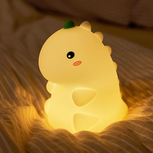 CECOMBINE Dinosaurier Nachtlicht für Kinder 3 Stufen Dimmbar Baby Nachtlicht Neugeborene Tragbare Wiederaufladbare Touch Dimmbare Dinosaurier Lichter Niedliche Lampe für Jungen Kleinkind