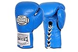 Casanova Professional LACE-UP Boxing Gloves (Blue, 16 oz)