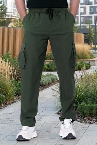 Pantalon cargo homme pour éviter les sacs avec poches et cordon réglable