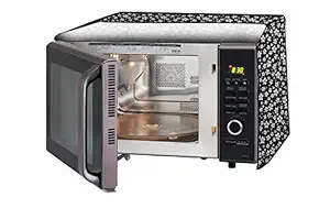Stylista Microwave Oven Cover for Borosil Prima 25 Liter 1500 Watt Convection Oven Toaster Griller (OTG) Floral Pattern Black