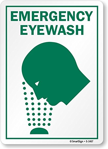 Panneau Emergency Eyewash en aluminium durable de 25,4 x 35,6 cm