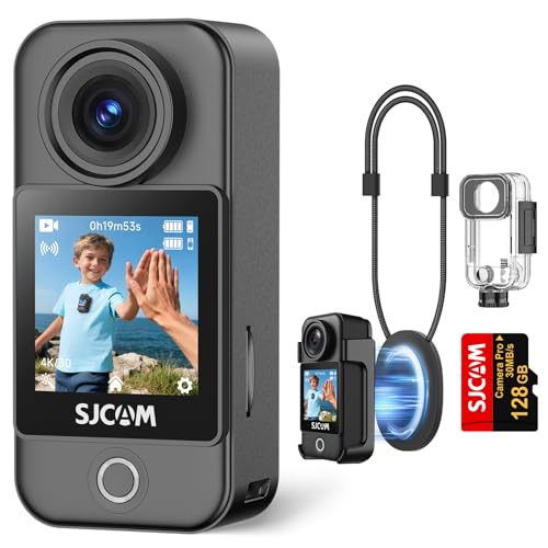 SJCAM C400Pocket 4K Vlog�J�����b30m�h���b7���ԘA���B�e�b154°�L�p�b6����u���␳�b�f���A���^�b�`�X�N���[���b�|�P�b�g�A�N�V�����J�����b�E�F�A���u���{�f�B�J���bPOV/�X�|�[�c/���]�ԎB�e�p�b8�{�Y�[���Ή�