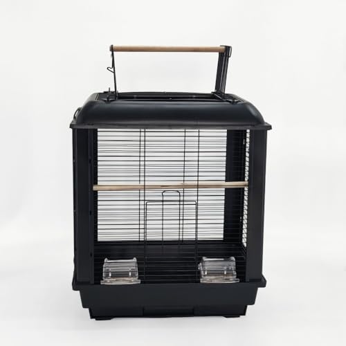 Jirrtco 鳥かご組み立て式巣箱清潔簡単ボタン式文鳥、小中型鳥、オウムなどの大型ケージに適していますステンレスケージ旅行、病院、引っ越し、防災用滞在樹通気透明 (A)