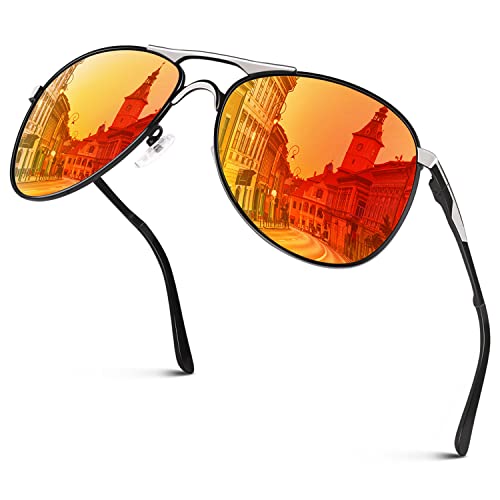 GQUEEN Polarisiert Piloten Sonnenbrille Herren Damen Pilotenbrille UV400