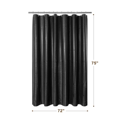 Image of Barossa Design 72x75 Long Shower Curtain Liner, Dimensional Black