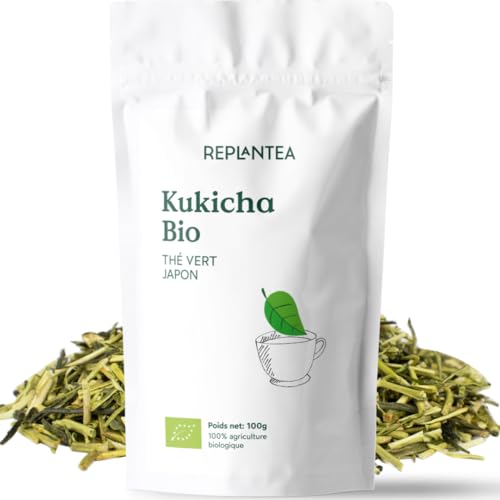 KUKICHA THÉ VERT BIO 100g (50 Tasses) | Thé Vert en Vrac du Japon REPLANTEA