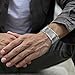 ABJFJE Fashion Adjustable Wide Chunky Gold Cuff Bracelets for Men Exaggerated Geometry Metal Punk Wrist Wrap Bangles Bracelet for Men Women Jewelry Gift Gold Silver (Silver)