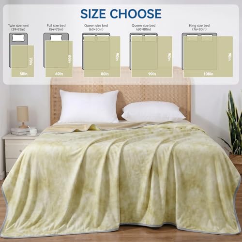 Image of Guohaoi Cooling Throw Blanket for Hot Sleepers, Twin Size 90''x108'' Lightweight Breathable Summer Bed Blanket for Couch, Arc-Chill Q-Max >0.5 Cool Fiber, Lightweight Blanket Yellow
