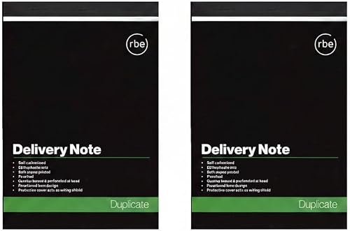 A5 Duplicate Delivery Note Book - 50 Sets, Quarter-Bound - 2 Pack