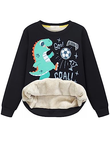 Image of Girls Sweatshirt Kids Fleece Lined Sweatshirts Winter Warm Sherpa Crewneck Pullover