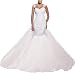 Dreamdress Women' Mermaid Lace Backless Spaghetti Wedding Dresses Bridal;White;10