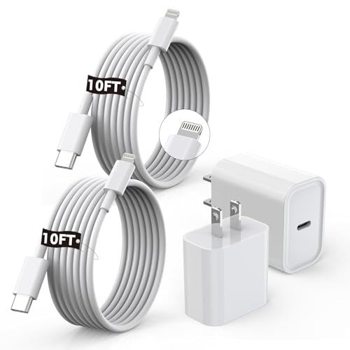 [Apple MFi Certified]10FT Fast iPhone Charger,Extra Long Apple Charger Fast Charging 2Pack USB C...