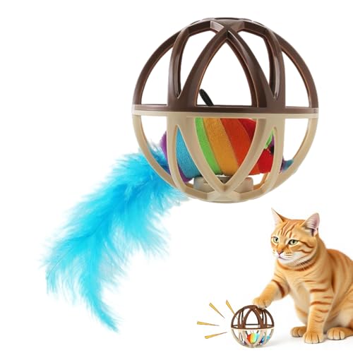 インタラクティブキャットトイボール,インタラクティブ キャットボール おもちゃ 音付き - 爪とぎ ペット用品 子猫 犬 用 刺激 追いかけ 運動 噛む トレーニング 遊び 退屈しのぎ 屋内 屋外 誕生日,誕生日 プレゼント 遊び道具