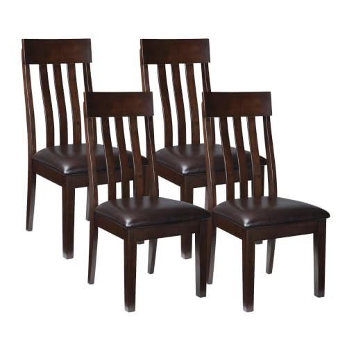 Image of Signature Design by Ashley Wildenauer Dining Chairs Set of 4, Modern Ladderback Dining Chairs with Solid Wood Frame, Two-Tone Finish, Contoured Seat, Black /Brown