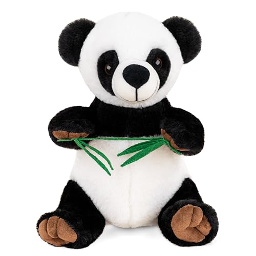 Image of Mirada Glitter Eye Panda Soft Toy - 22cm | Cute Black & White Plush Stuffed Animal for Kids, Boys & Girls | Super Soft Cuddly Panda Toy Room Decor Plushie