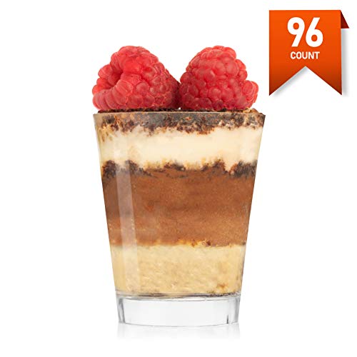 Loreso Hard Plastic Disposable Shot Glasses 96CT - Round Clear Plastic 2.0 oz