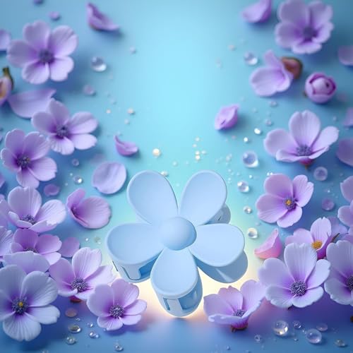 4 pinzas florales azules ultra ligeras para el cabello miniatura 5