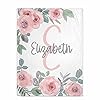 Pink Blushing Floral Personalized Baby Blankets for Girls with Name – Custom Baby Blankets for Girls -Personalized…