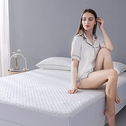 Waterproof Fitted Bamboo Rayon Mattress ProtectorCooling Mattress Pad