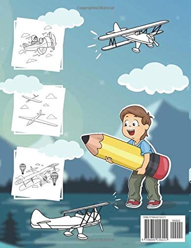 Aircrafts Coloring Book: Over 100 High Quality Illustration of Planes And More for Everyone Kids Toddlers Adults image 2