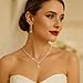 STONEFANS Costume Jewelry for Women - Silver Rhinestone Necklace And Earring Sets for Women Bridesmaid Wedding Jewelry Sets for Brides Wedding Accessories Necklace And Earring Set