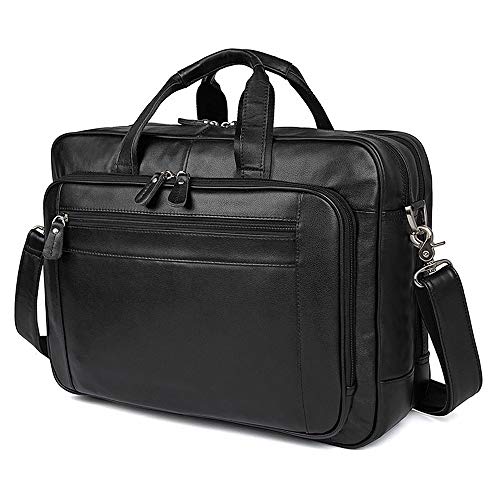 Laptop-Umhängetasche Männer Retro tragbare Business Bag Große Aktentasche aus Leder 17 Zoll Computer Bag Messenger Bag Für Das Geschäft