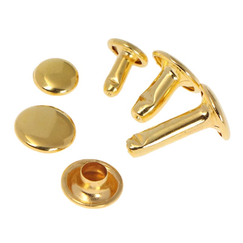 Remaches de doble tapa de cuero de cobre 480/360/240X, Kits de herramientas de fijación de pernos metálicos tubulares, remaches artesanales para ropa, pernos para tela con Box-480pcs