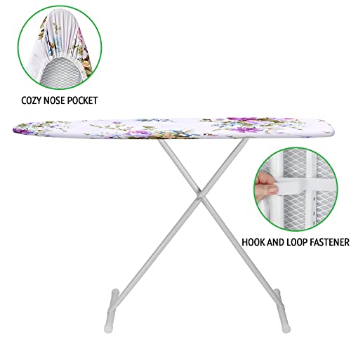 Ironing Board Cover And Pad 15X54 Inch Standard Ironing Board Cover With Elastic Edge And Hook And Loop Fasteners Scorch And Stain Resistant Cotton Ironing Covers With Thick Padding #TOP3