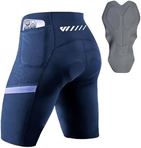 Lo.gas Cycling Shorts Men's Padded Cycling Shorts for Men Gel Padded with Pockets Road Shorts Breathable Quick-Dry
