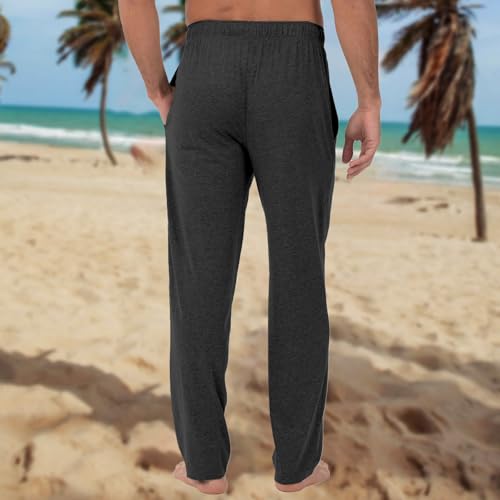 Men's Pajama Bottom Pants Soft Lightweight Cotton Lounge Sleep Pants Loose Drawstring Pj Pant Loungewear Sleepwear3