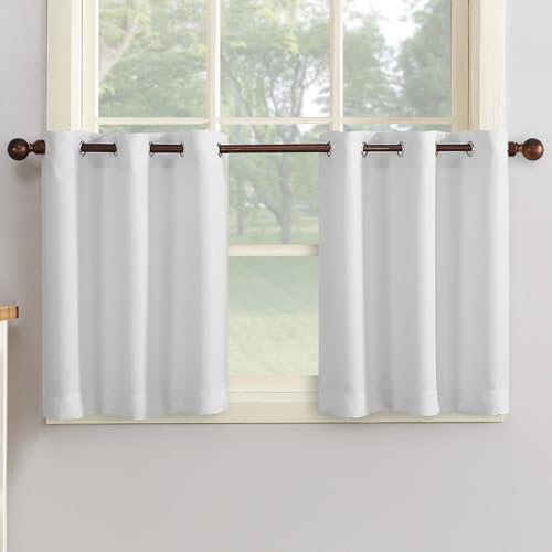 No. 918 Montego Casual Textured Semi-Sheer Grommet Kitchen Curtain Tier Pair, 56