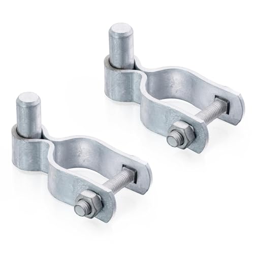 Image of KINNAN 1-5 /8 inch Chain Link Fence Gate Male Hinge, Heavy Duty Galvanized Steel, Gate Hinges with Bolts and Nuts, Durable Fence Hardware for Secure and Long Lasting, Easy Installation (2 Pack)