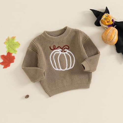 bemeyourbbs toddler baby boy girl knit sweaters oversized long sleeve embroidery shirt newborn cute fall winter clothes