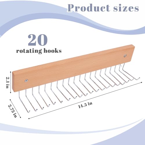 Mcpinky HMC0471 Belt Hanger Wall Mounted, 360°Rotating Tie Rack White Belt Organizer Max 20 Storage thumb #1